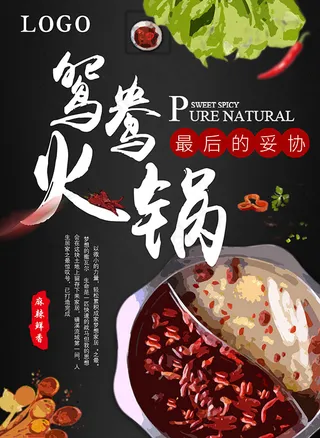 鸳鸯火锅美食海报