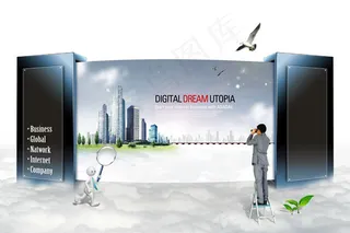 现代金融科技,背景元素