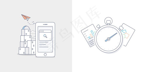 异常处理简笔图ai矢量模版下载