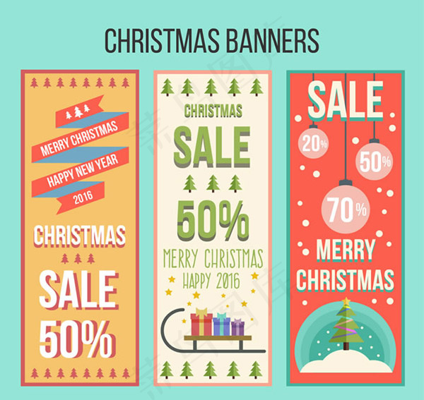 圣诞节折扣bannerai矢量模版下载