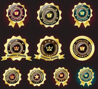 金质圆形标签,免抠元素