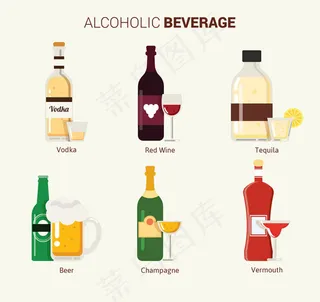 扁平化酒类设计