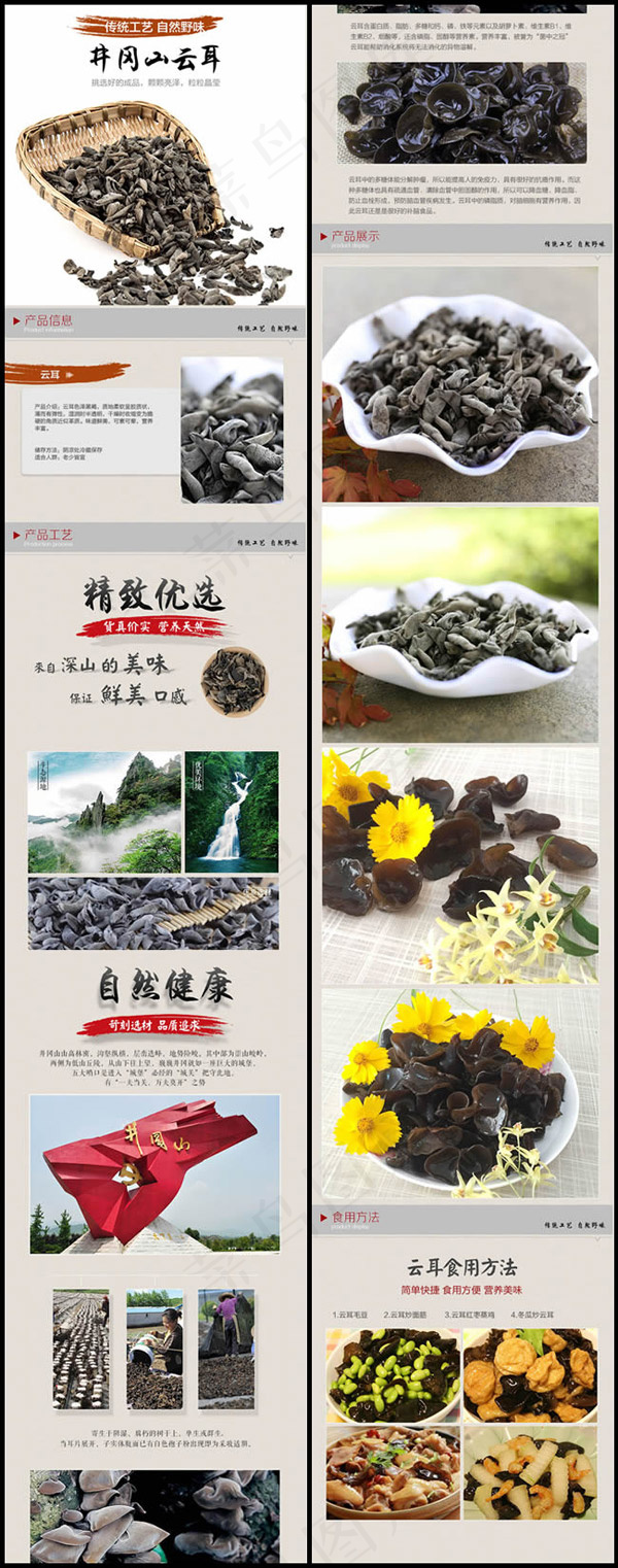 云耳木耳详情页psd模版下载