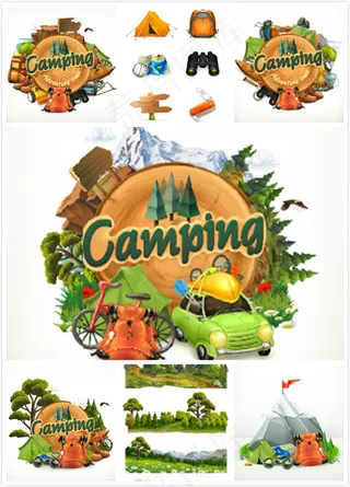 旅游主题图标,免抠元素