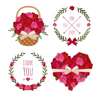 情人节花卉元素