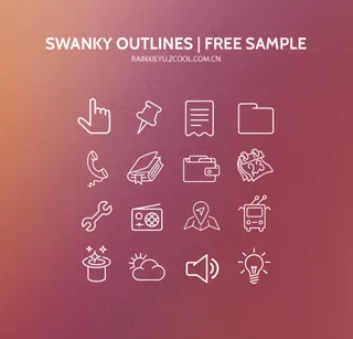 轮廓图标集,免抠元素
