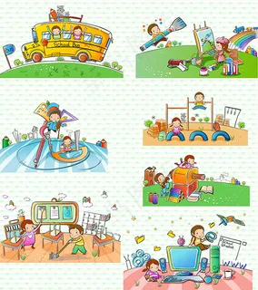 卡通校园儿童插画