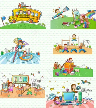 卡通校园儿童插画