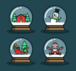 圣诞雪花玻璃球