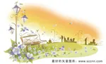 韩国矢量手绘风景插画_1cdr矢量模版下载