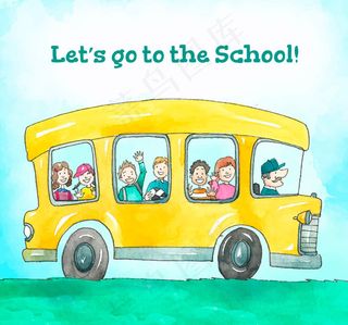 坐满学生的校车