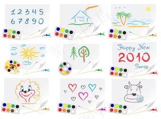 儿童画主题矢量