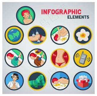 圆形SPA图标,免抠元素