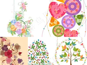花纹藤蔓小鸟