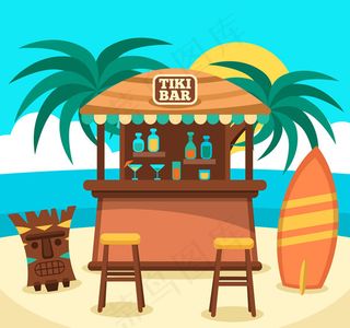 夏威夷沙滩酒吧