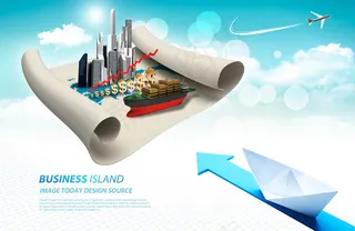 纸张纸船箭头飞机