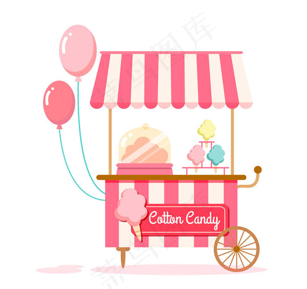 粉色棉花糖车