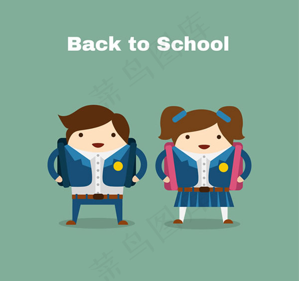 卡通学生矢量ai矢量模版下载