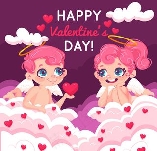 卡通情人节天使