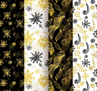 金色雪花无缝背景