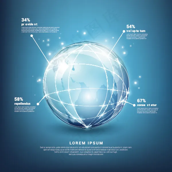 地球信息图表eps,ai矢量模版下载