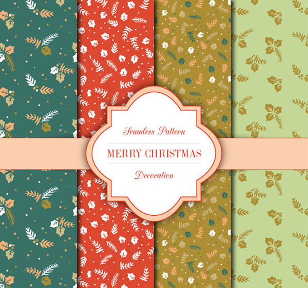 圣诞元素无缝背景