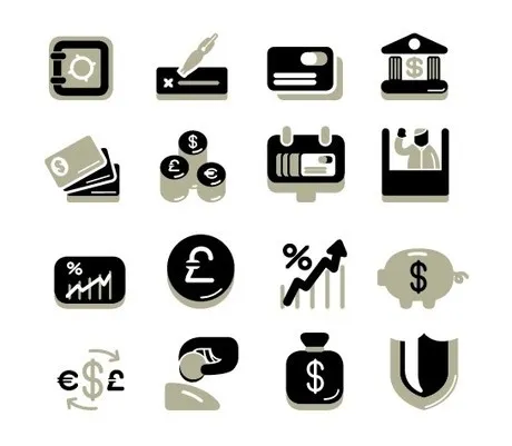 金融图标矢量,免抠元素eps,ai矢量模版下载
