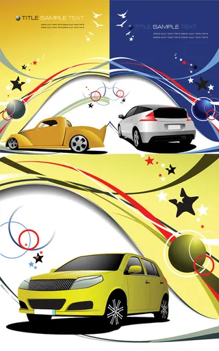 汽车与动感线条