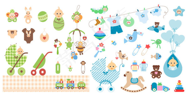 婴儿主题矢量