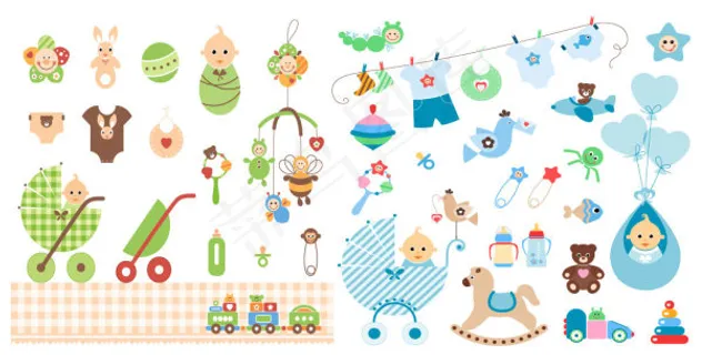 婴儿主题矢量