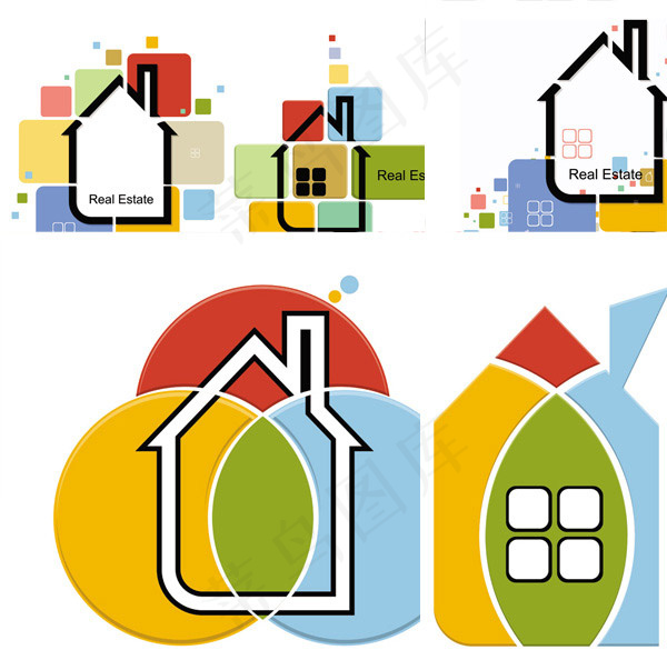 时尚色块房屋背