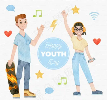 青年节年轻男女