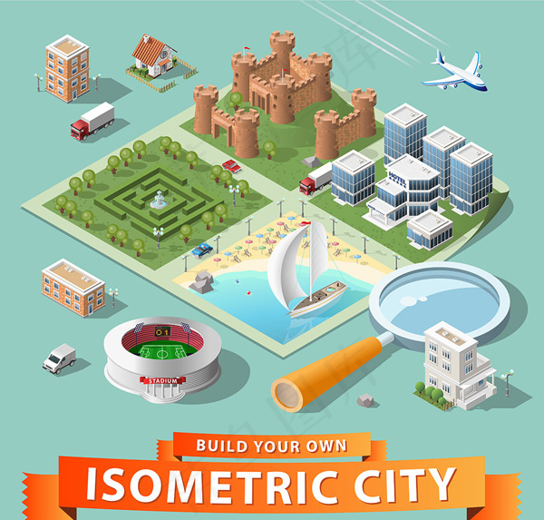 卡通等距城市建造