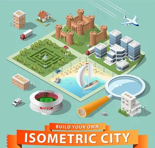 卡通等距城市建造