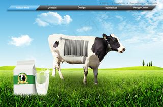 印有条形码的奶牛