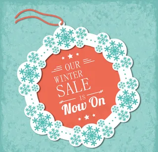 冬季促销雪花标签