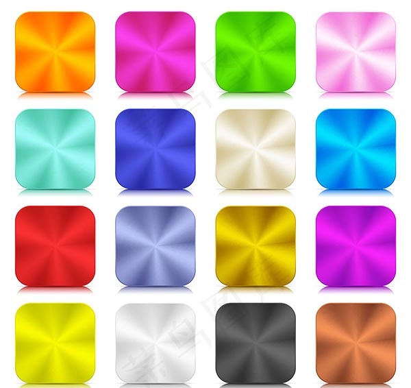 金属质感彩色按钮eps,ai矢量模版下载