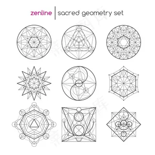 黑色线性几何图形