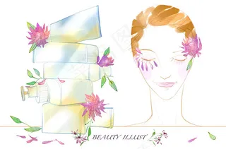 护肤品与彩妆美女