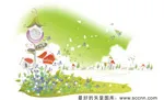 韩国矢量手绘风景插画_3cdr矢量模版下载