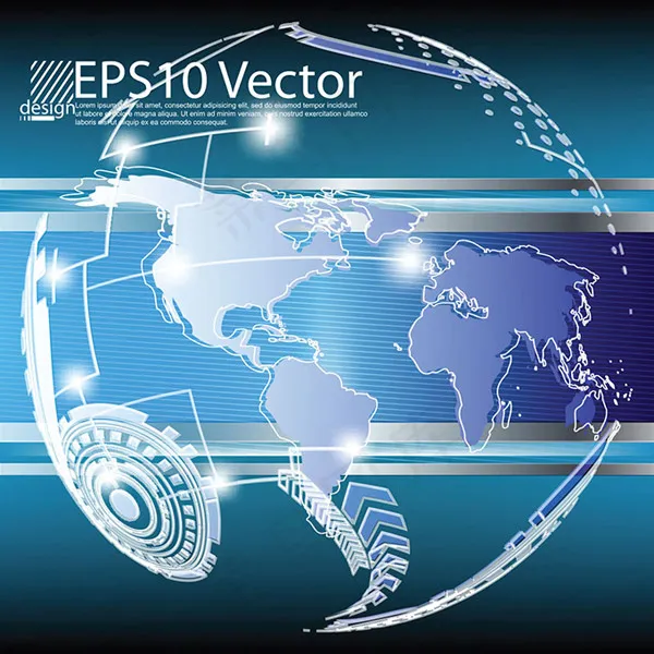 地球商务背景eps,ai矢量模版下载