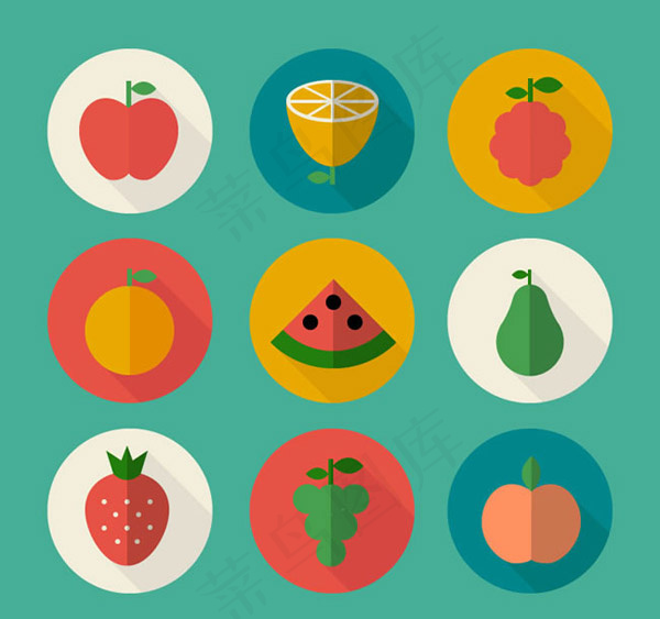 圆形水果图标,免抠元素