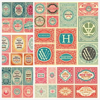 花纹边框标签,免抠元素