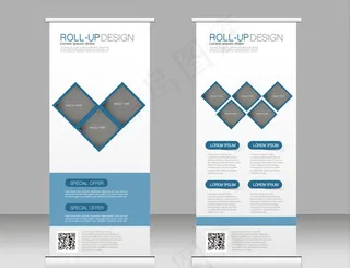 蓝色企业活动展板