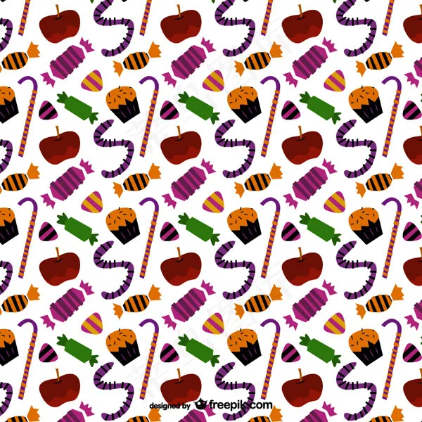 卡通万圣节糖果ai矢量模版下载