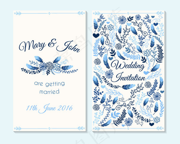 花纹婚礼邀请卡