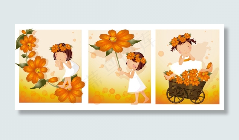 女孩-橙色雏菊主
