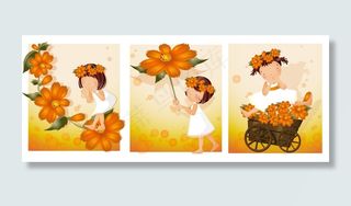 女孩-橙色雏菊主