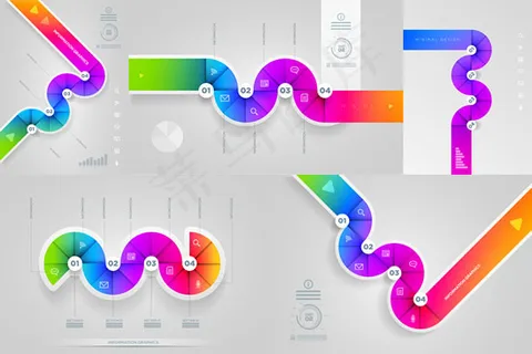 变幻波浪标签,免抠元素