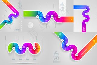 变幻波浪标签,免抠元素